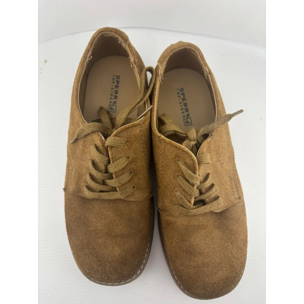 Boys Sperry Suede Oxford Shoes 2.5 (Little Boy) Brown Red